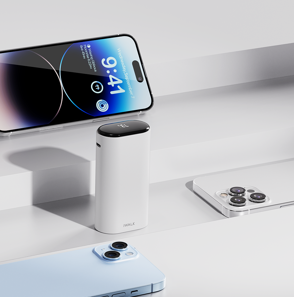 iPhone12 ホワイト 64GB iWALK LinkPod-4 ブラック iPhone12・13シリーズ対応のコンパクトモバイルバッテリー iWALK（アイ