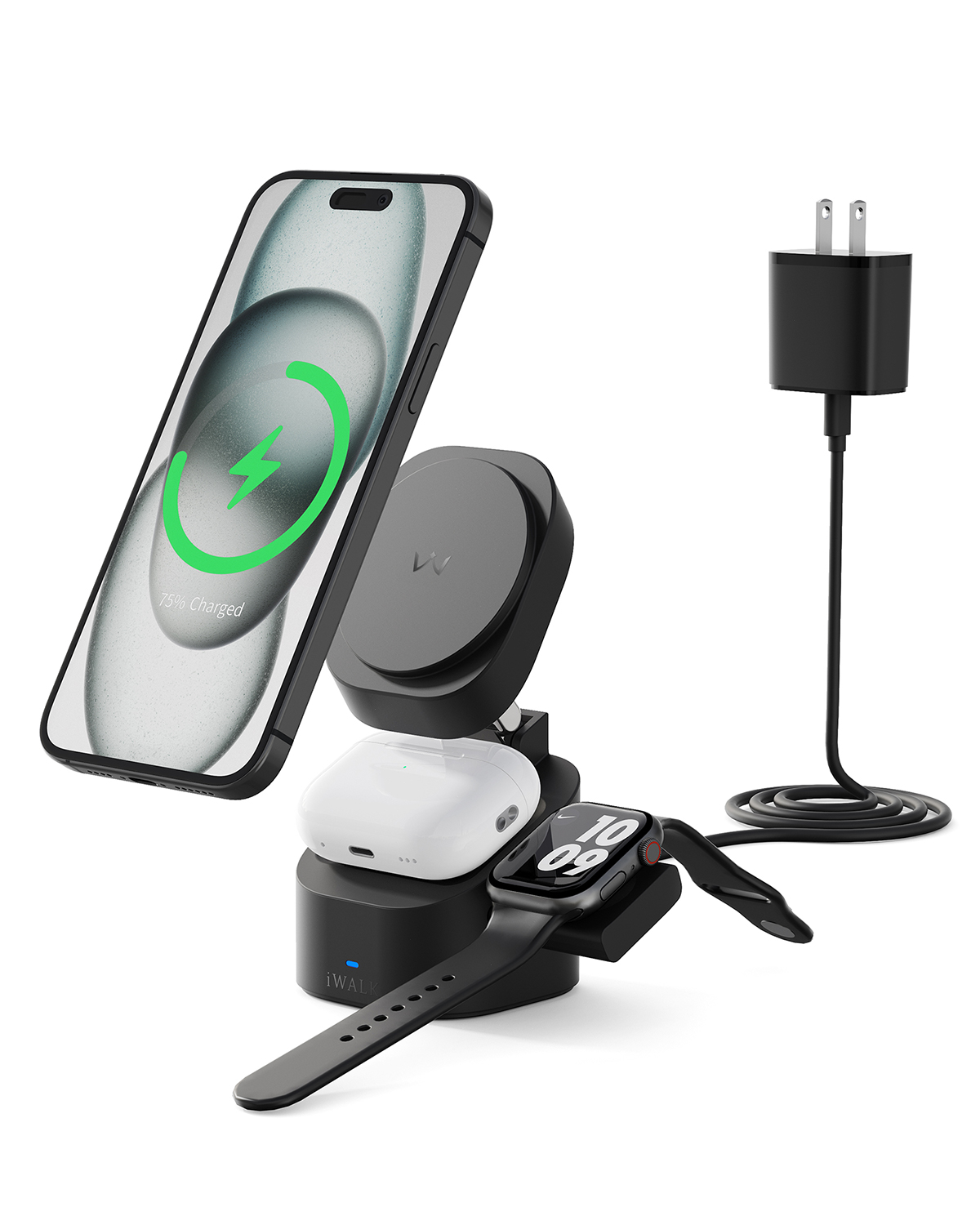 iWALK StandMe Power|Foldable 3-in-1 Wireless Charging Stand